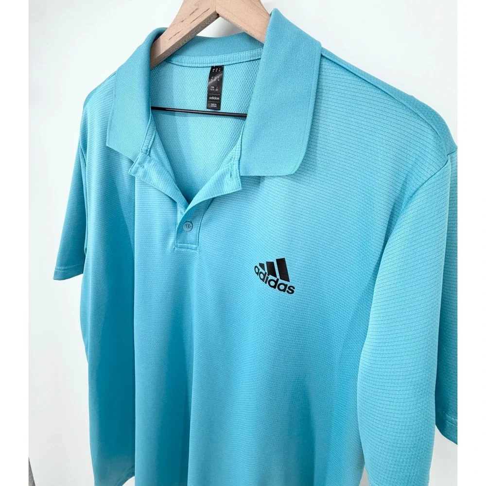 Adidas Golf Polo Shirt Men's XL Blue AEROREADY Moisture Wicking Performance